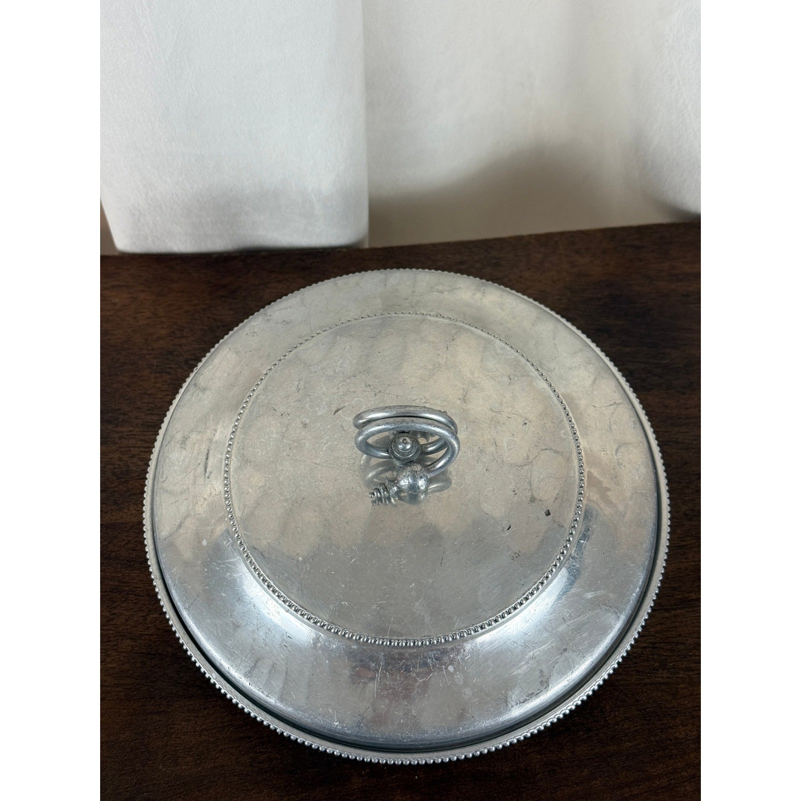 VTG 1960s BW Buenilum Hammered Aluminum Covered Casserole Dish w/Lid 8 5/8″