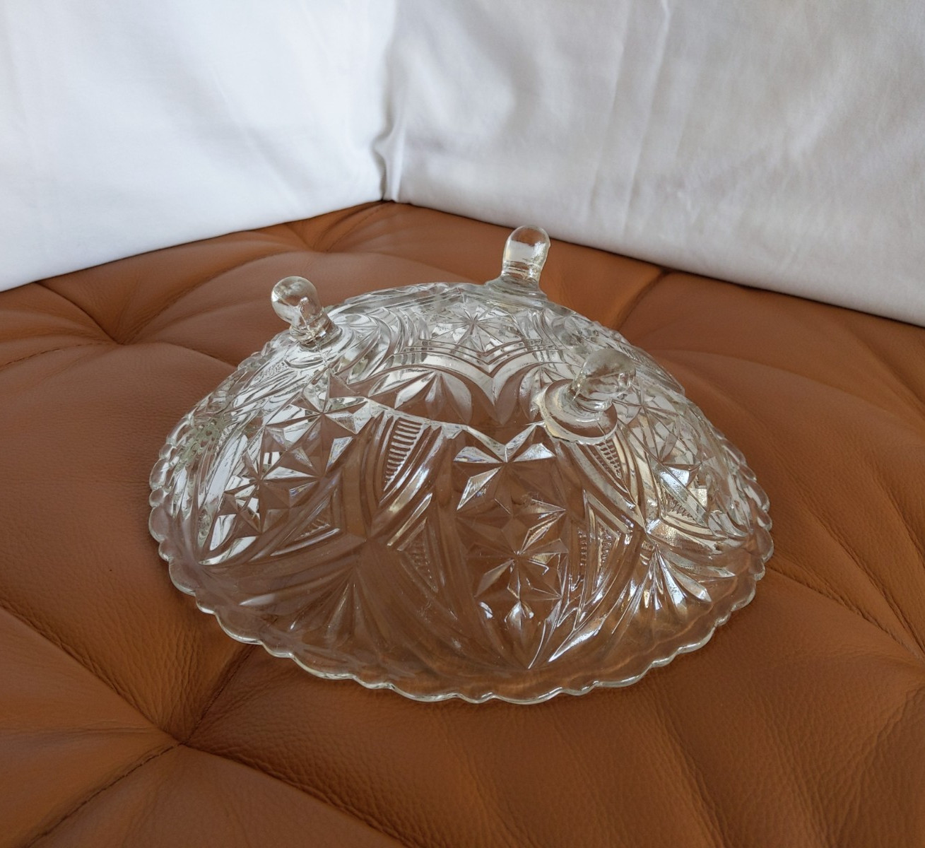 Vintage Anchor Hocking Serving Bowl Clear Pressed Glass 3 Footed 9in Dish 1960