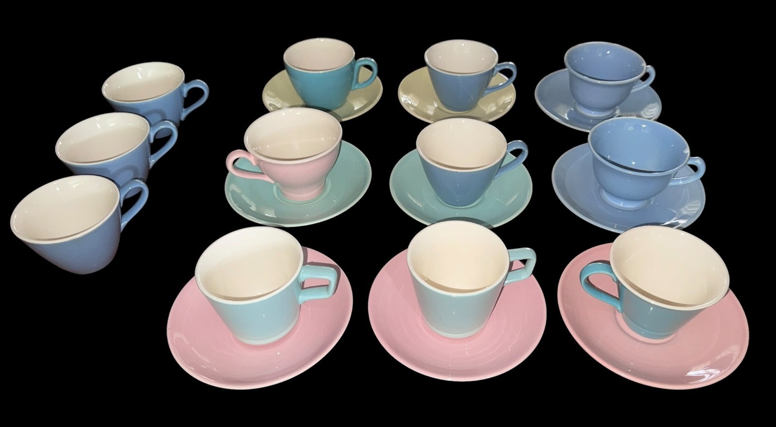 Mix & Match Vintage LuRay Pastel, Homer Laughlin & T. S. Taylor Cups + Saucers