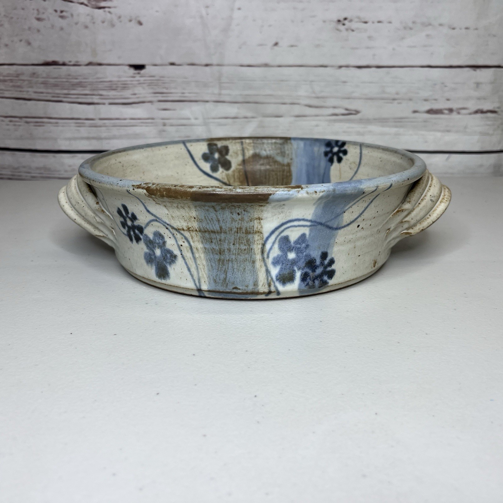 Rare Vintage 1988 Wishon Harrell Muncie Indiana Art Pottery Casserole Dish
