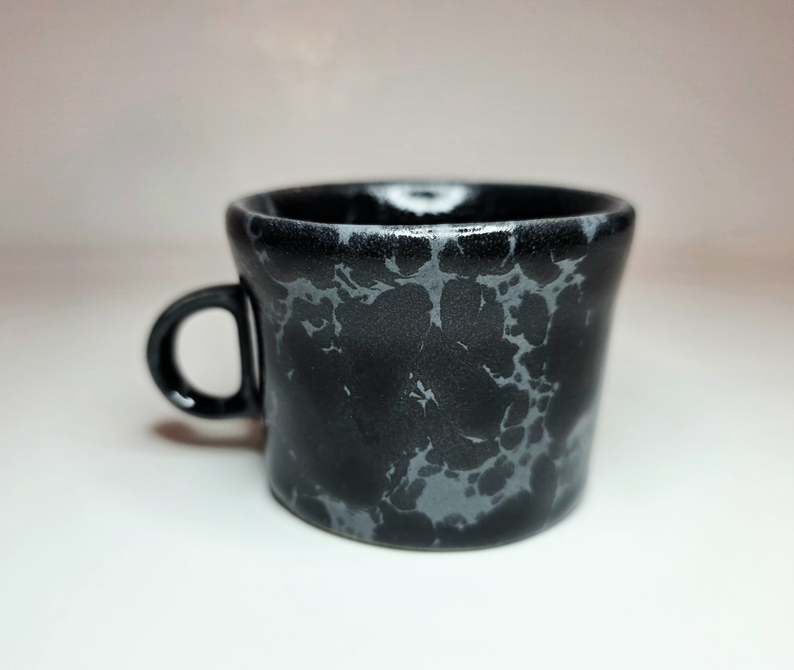 Rare Vintage Bennington Potters Black Agate Espresso Cup Saucer Set #1675 #1676