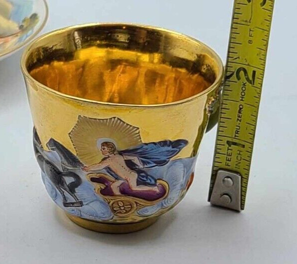 Antique 1800s Richard Ginori Capodimonte Hand Painted Cup & Saucer