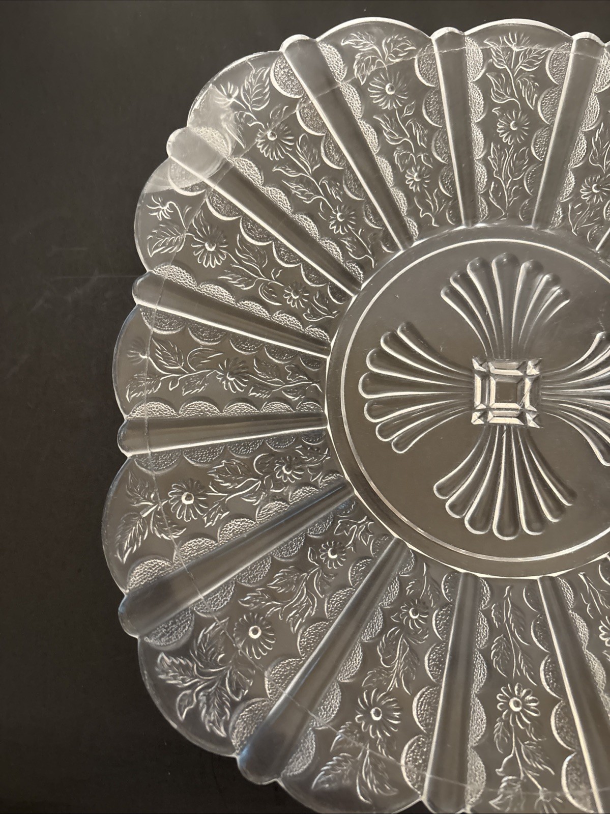 EAPG Bryce Bros Brazil; Paneled Daisy Square Plate 9.25″ 1888