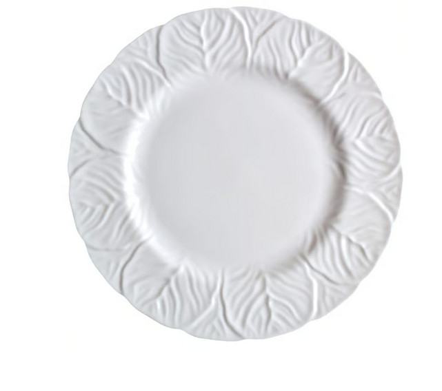 Wedgewood Countryware White Bone China porcelain Cabbage Leaf Dinner Plates 4