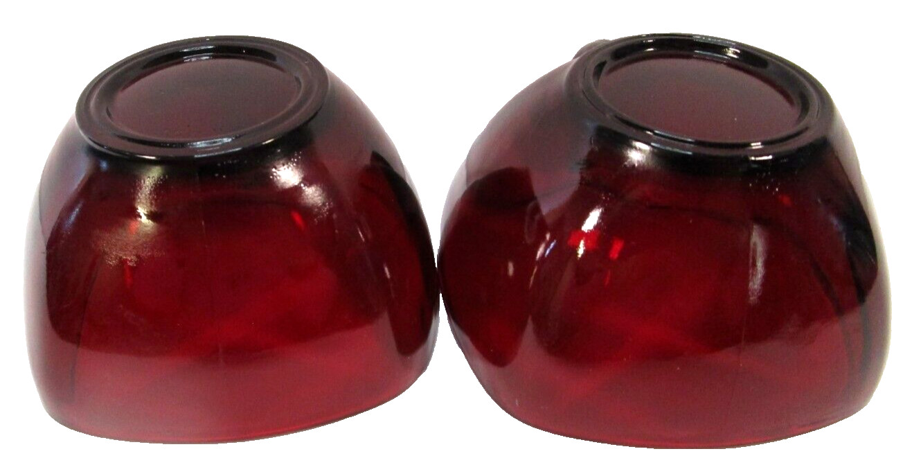 Anchor Hocking Royal Ruby Red Charm 4 Coffee Tea Cups W 4 Saucers 1950-1959 6 oz