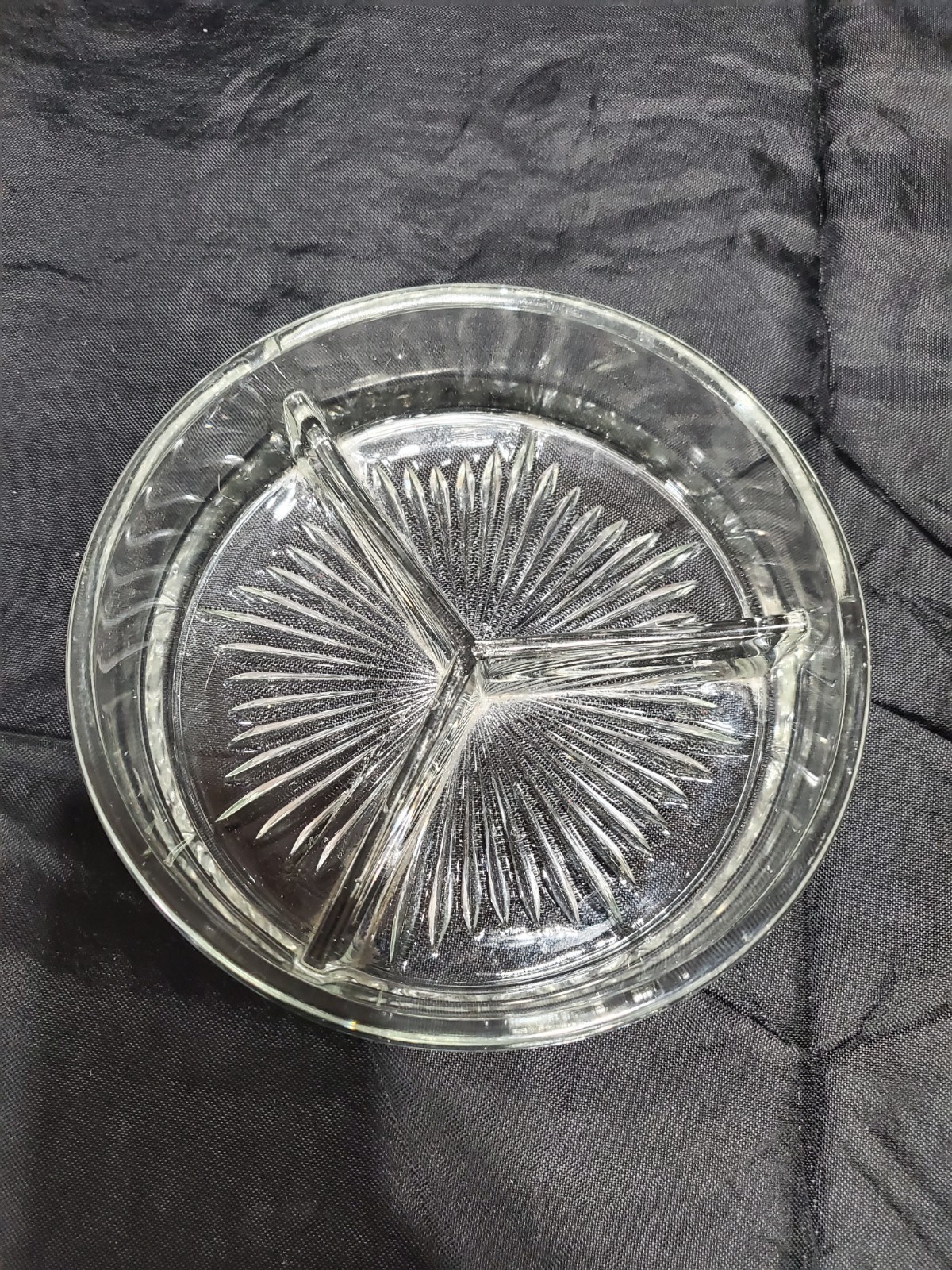 Vintage Divided Dish Triple Section Candy Nuts Server Dish To Keep Rings In It