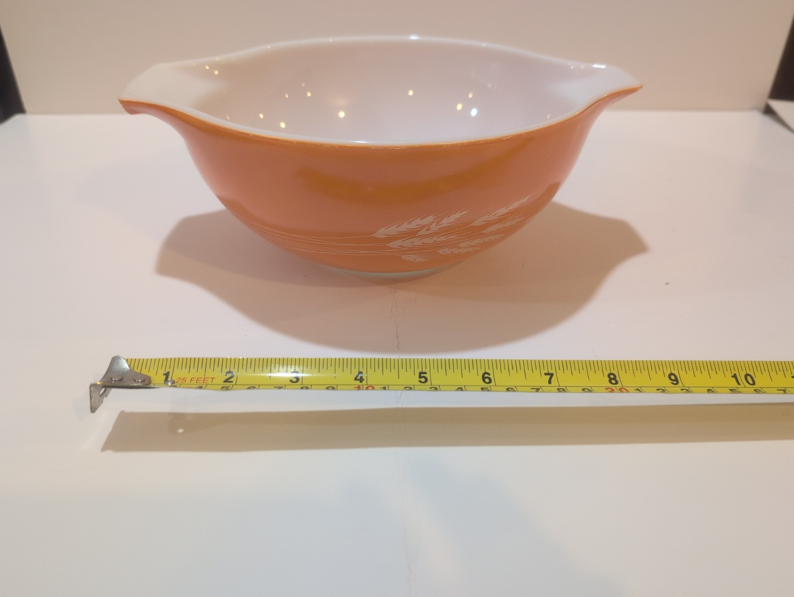 Vintage Pyrex Autumn Harvest Wheat 4 Pc Cinderella Nesting Bowl Set