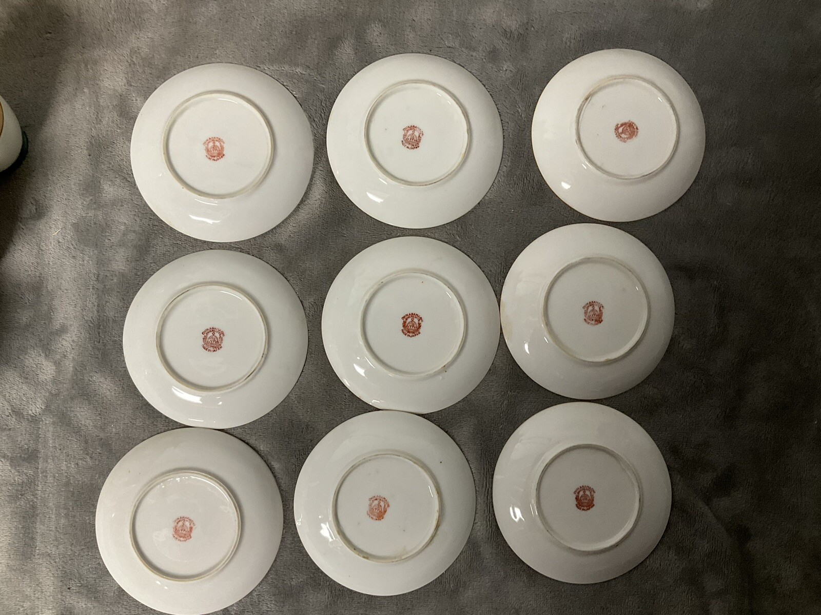 Vintage Demitasse Chikaramachi 6 Cups and 9 Saucers Hand Painted Japan