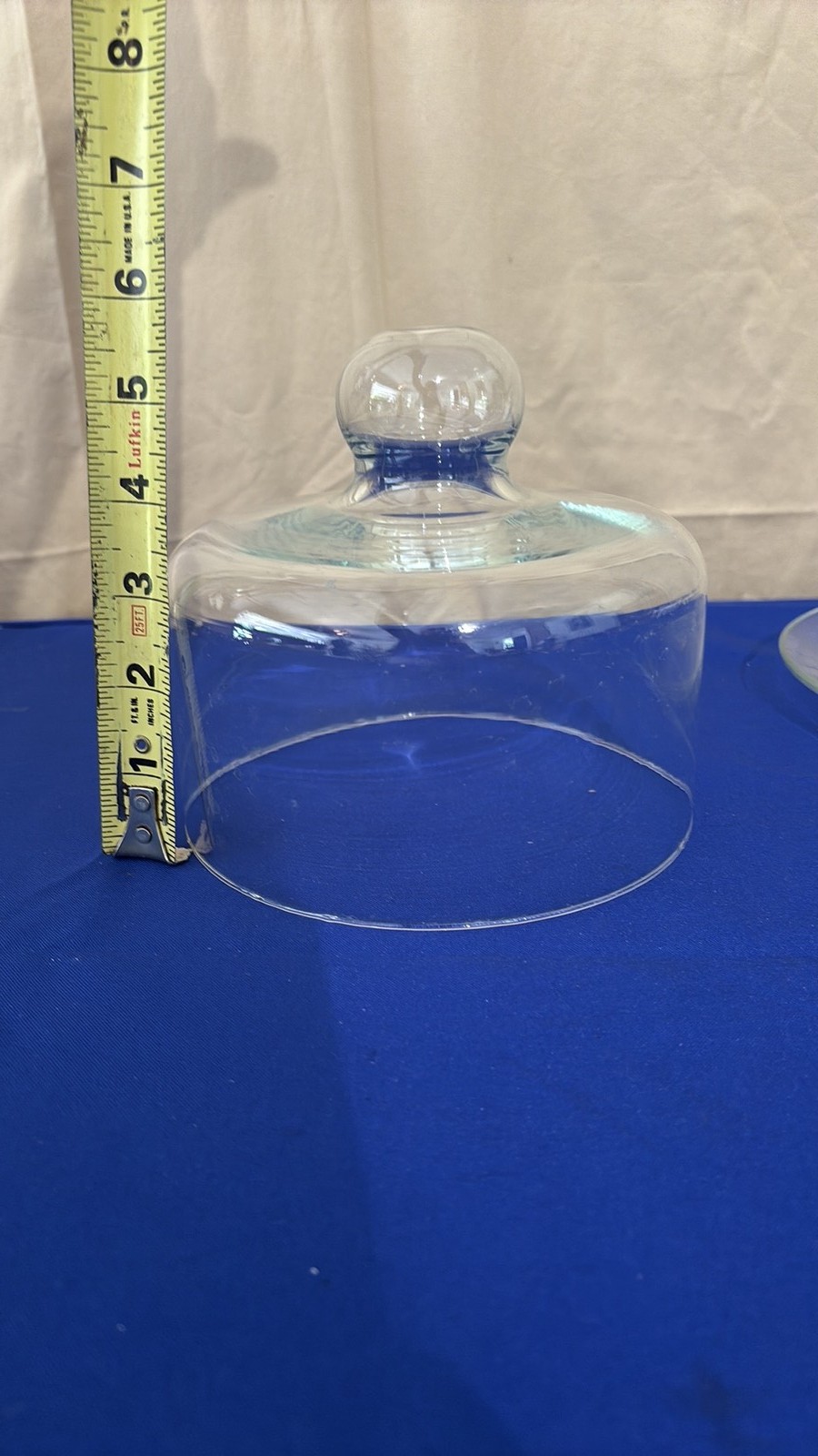 Vintage Arcoroc France Clear Glass Cheese Dome and Round Platter Set