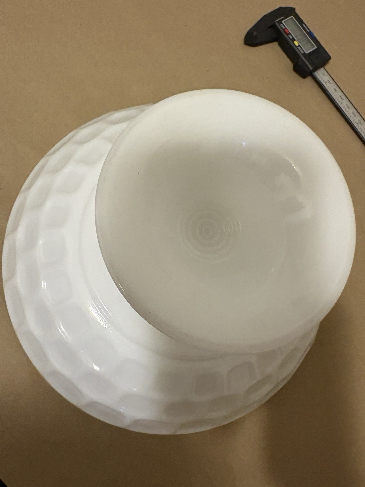 Vintage White Milk Glass Pedestal Compote Fruit Bowl Scalloped Large Centerpiece