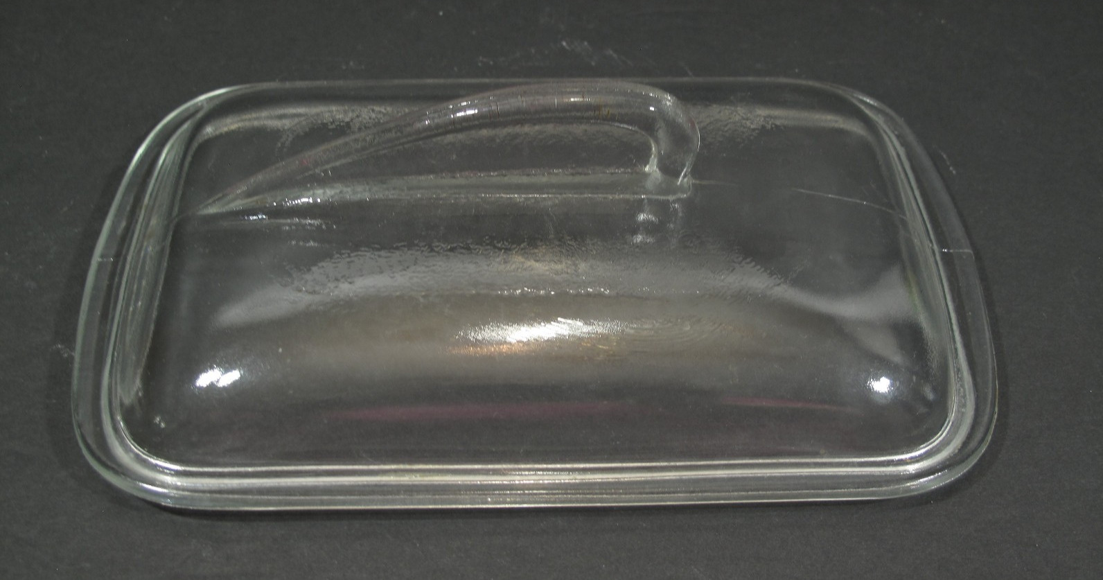 VTG Glasbake With Fin Lid~Clear Refrigerator Dish Made In USA 8 x 5 x 5.5 in