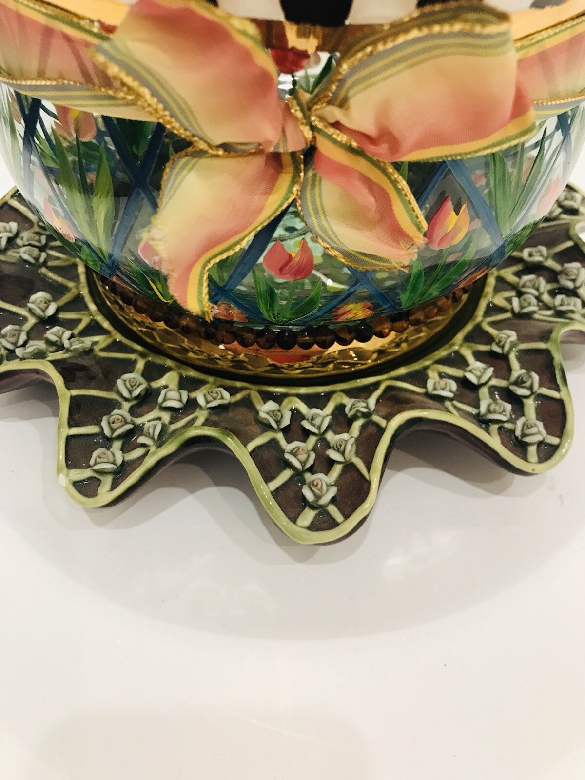 Mckenzie Childs Wittika 9.5”Rose Plate.