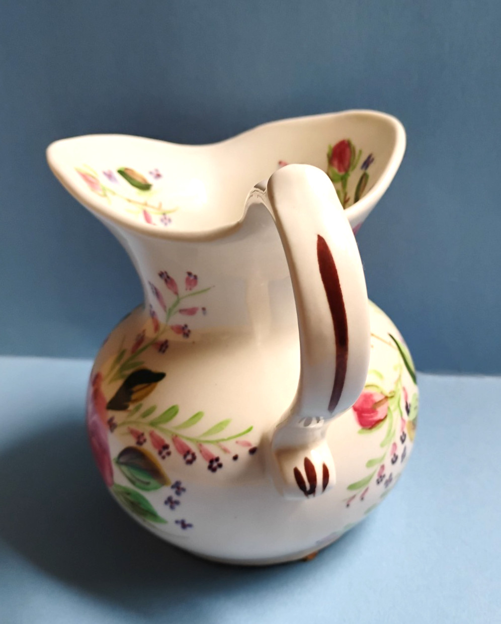 Beautiful Vintage Blue Ridge Southern Pottries Pitcher / Vase Sally Ida Rose