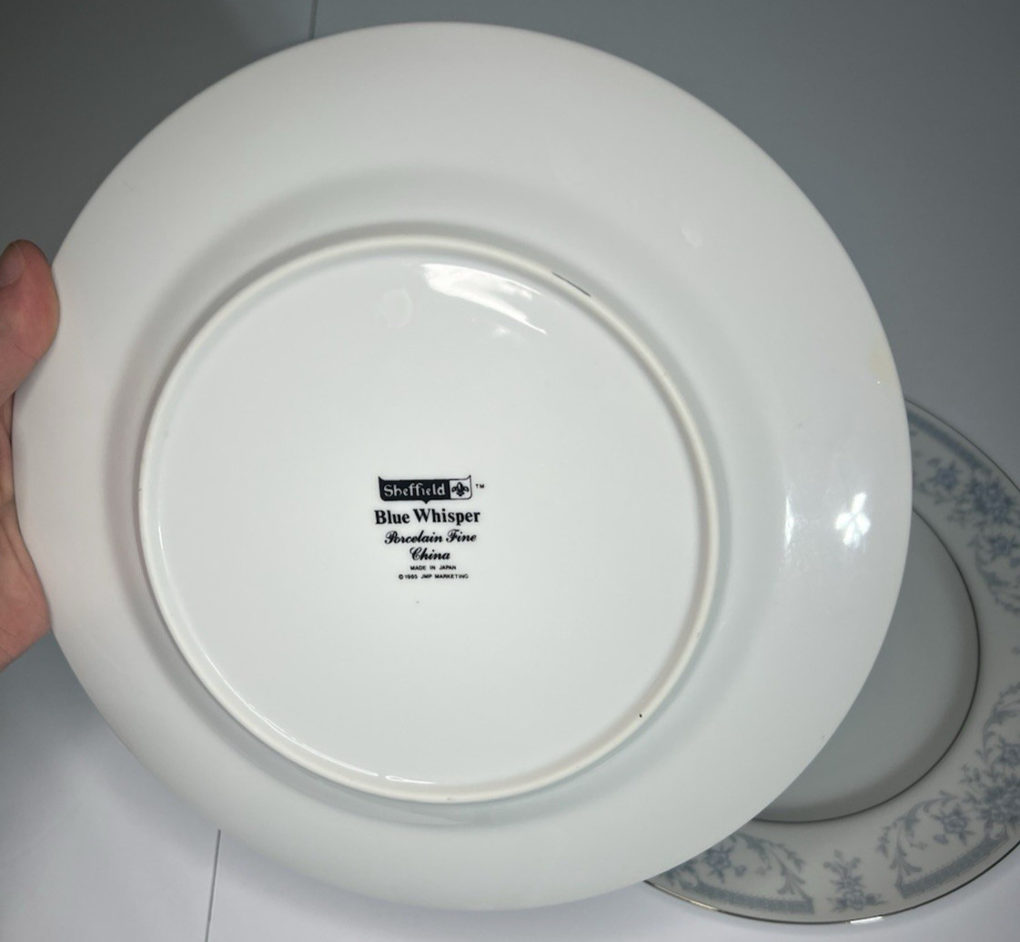 Vintage Sheffield Blue Whisper 3 Dinner Plates Fine China Japan 1985 Floral Plat