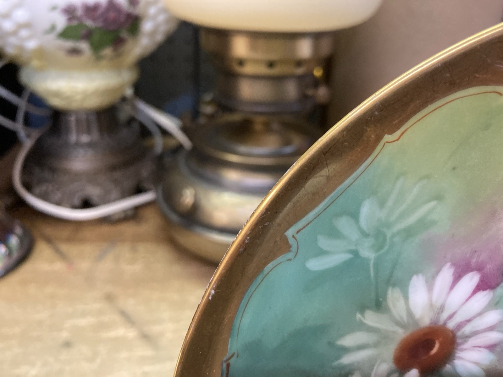 Antique Hand Painted Signed J P Limoges / Pickard China Plate / Dasies