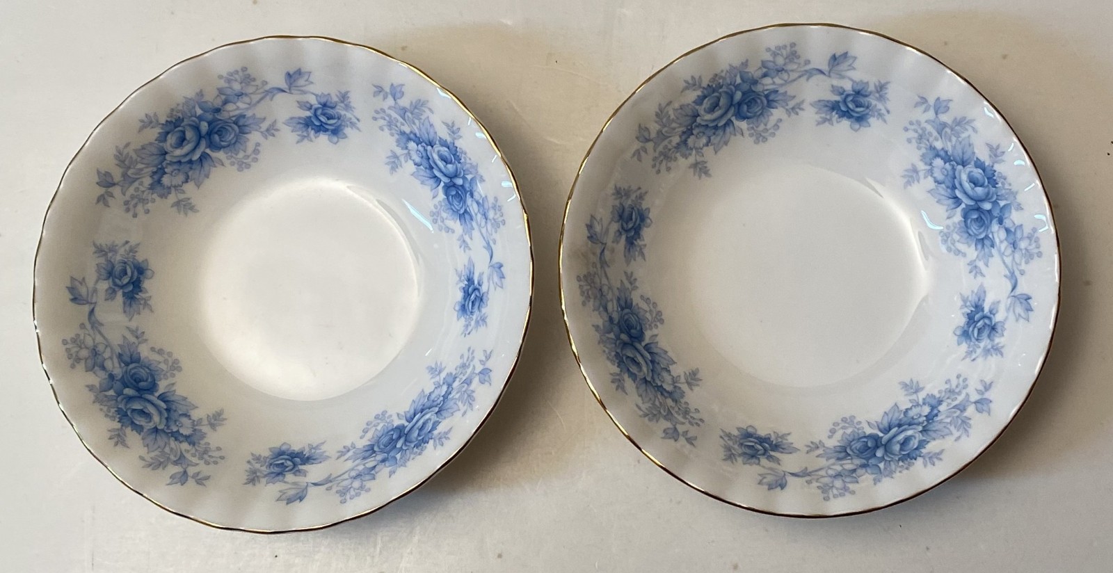 Two (2) Vintage Royal Albert Windsor Rose Blue Fruit/Dessert (Sauce) Bowls
