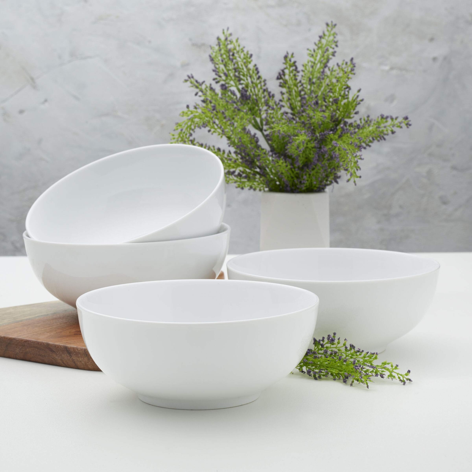 Soup and Cereal Porcelain Bowls, Set of 4