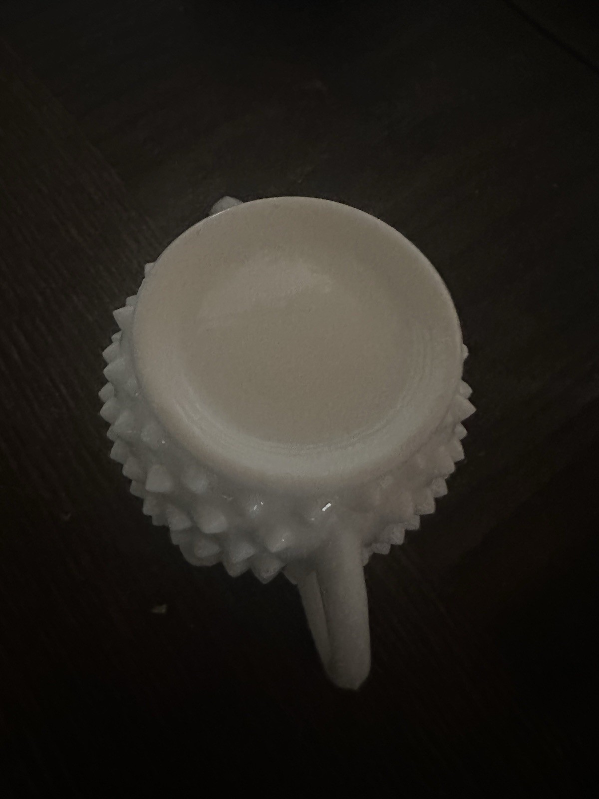 Vintage Fenton Hobnail Milk Glass Star Shape Open Sugar, Double Handled, #3906
