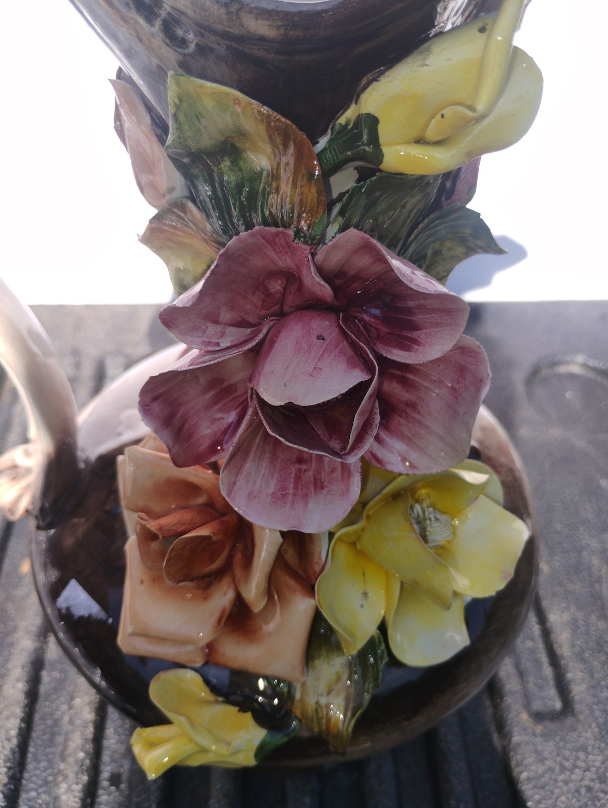 Vintage Capodimonte Porcelain Pitcher Ewer Italy