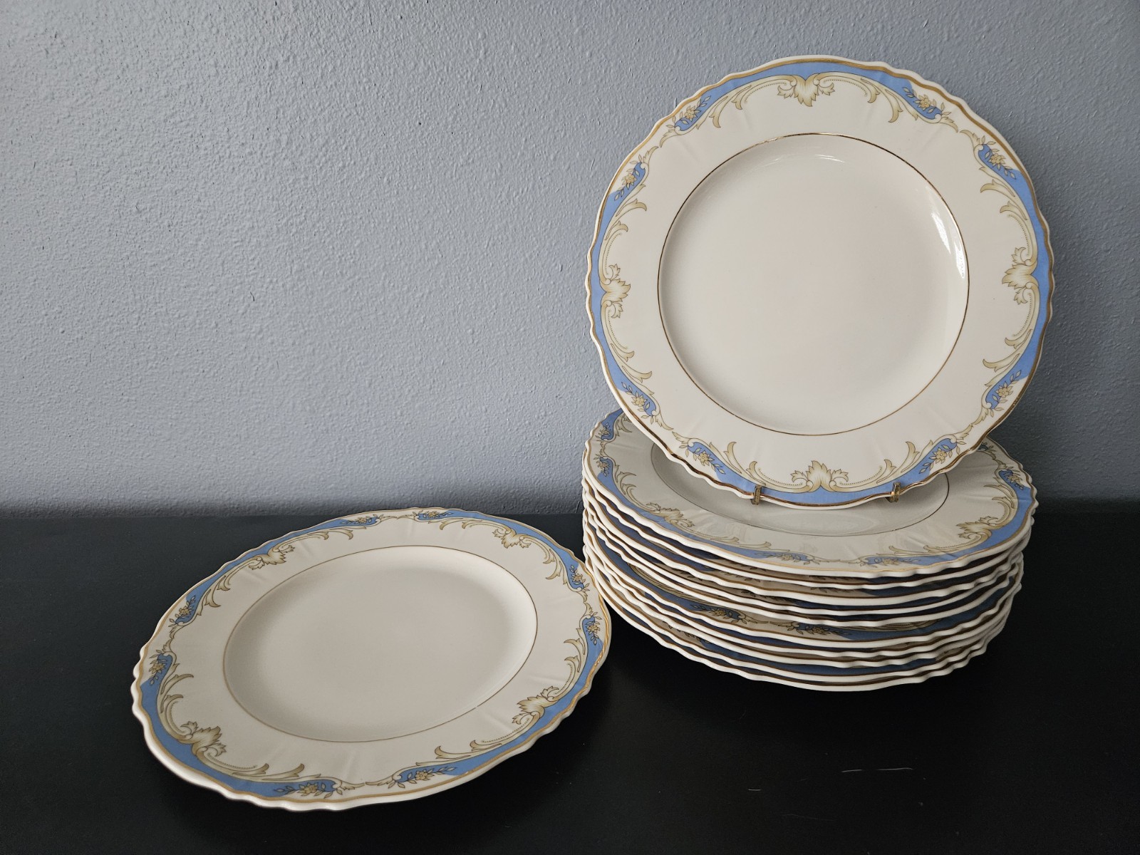 (12) 1962-1967 Syracuse Federal Shape China Carvel Dinner 10″ Plate Vtg 12 Pc
