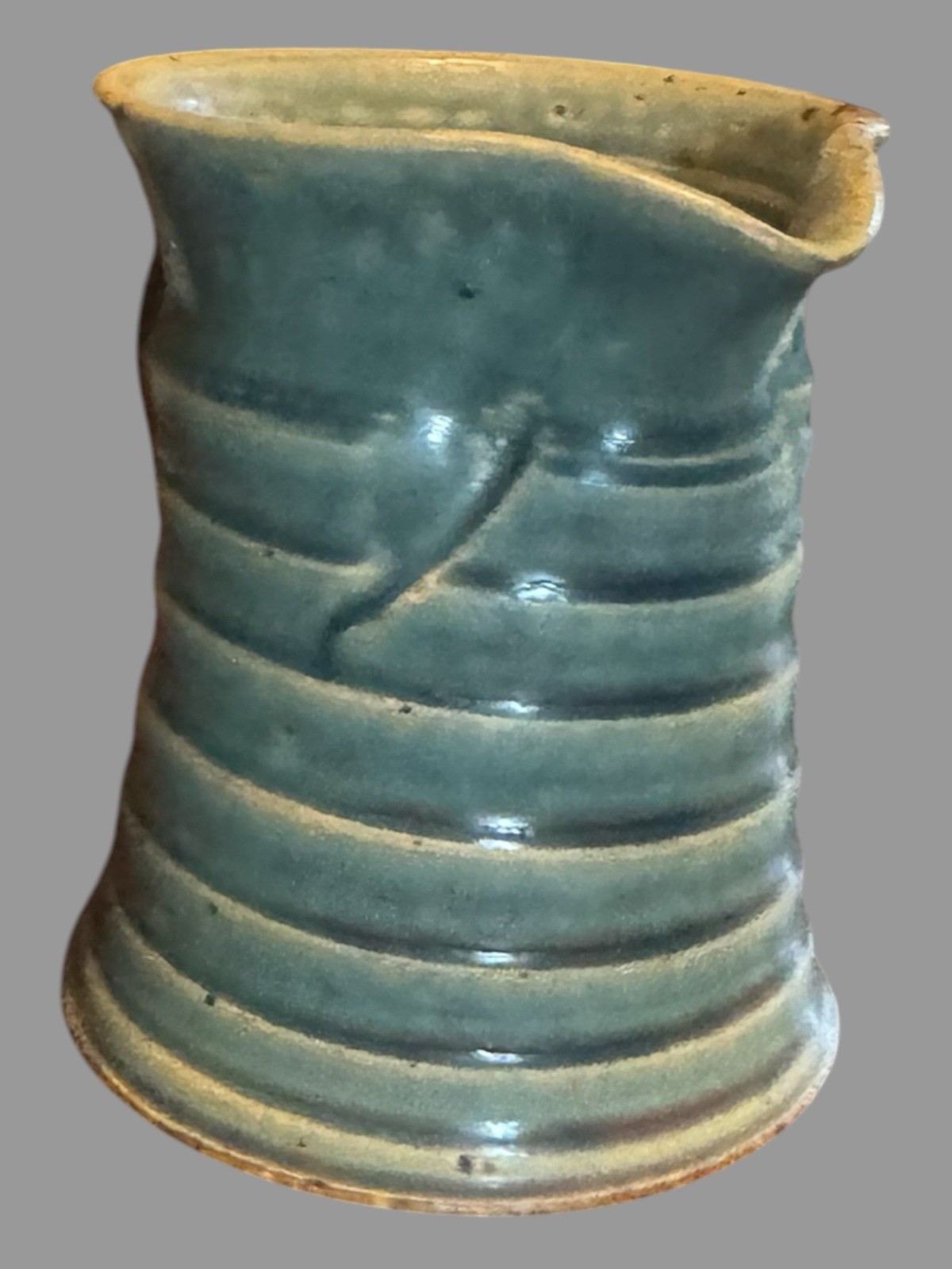 2008 Alfred University NY Art Pottery Miniature 4.25″ Handled Pitcher Creamer