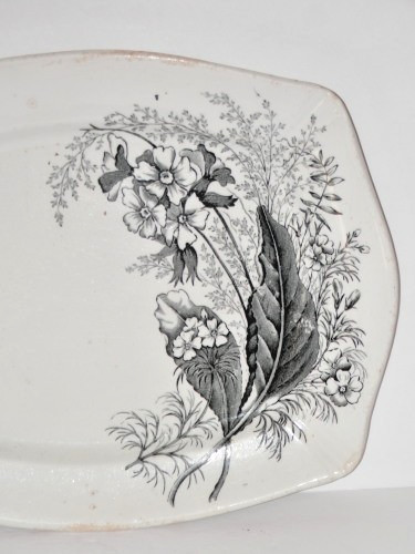 ASHWORTH BROS. 13 3/4″ BLACK TRANSFERWARE VICTORIA IRONSTONE PLATTER USED BIN!
