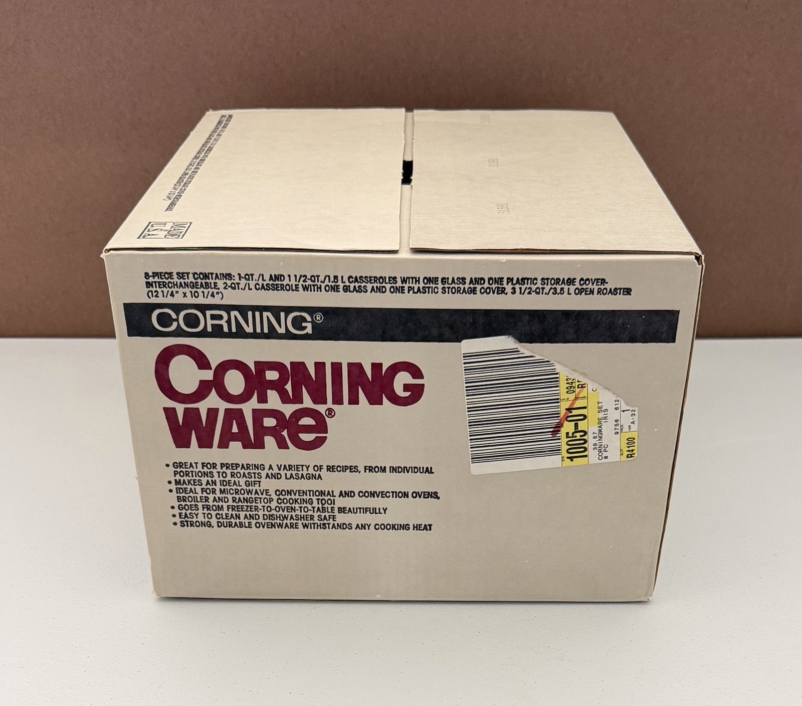 Vintage, Corning Ware, Casserole Set, Shadow Iris 8pc Factory Sealed A-321-333-N
