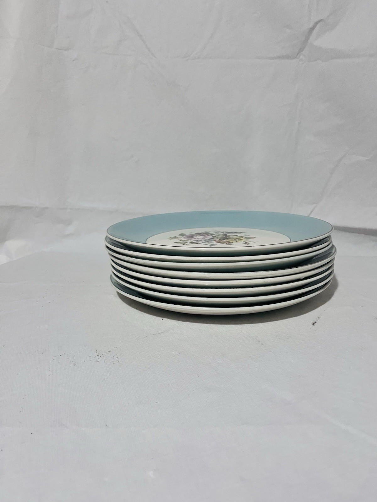 Cunningham & Pickett DANUBE Dinner Plate SET of 8 FLORAL Hand Painted 10.25″