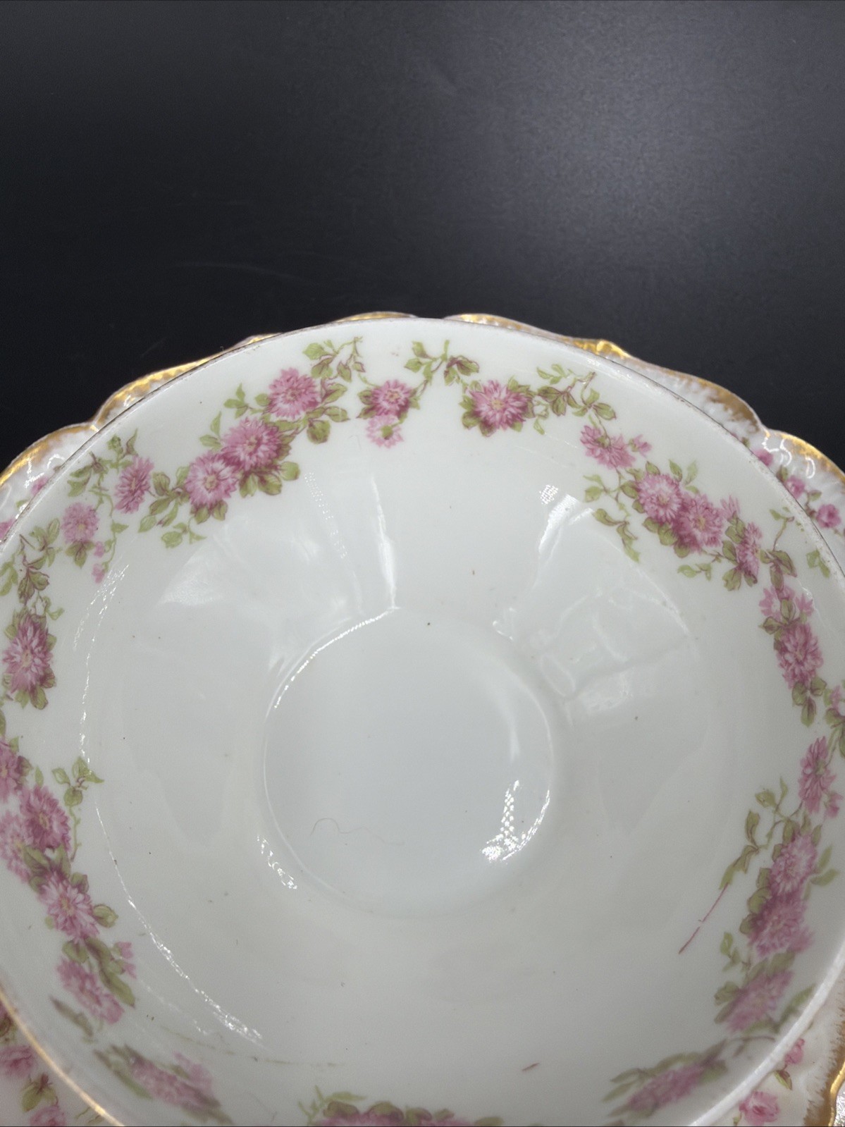 Gerard Dufraisseix Abbot LIMOGES Rose Garland Cup Saucer Plate 3 PC GDA88 France