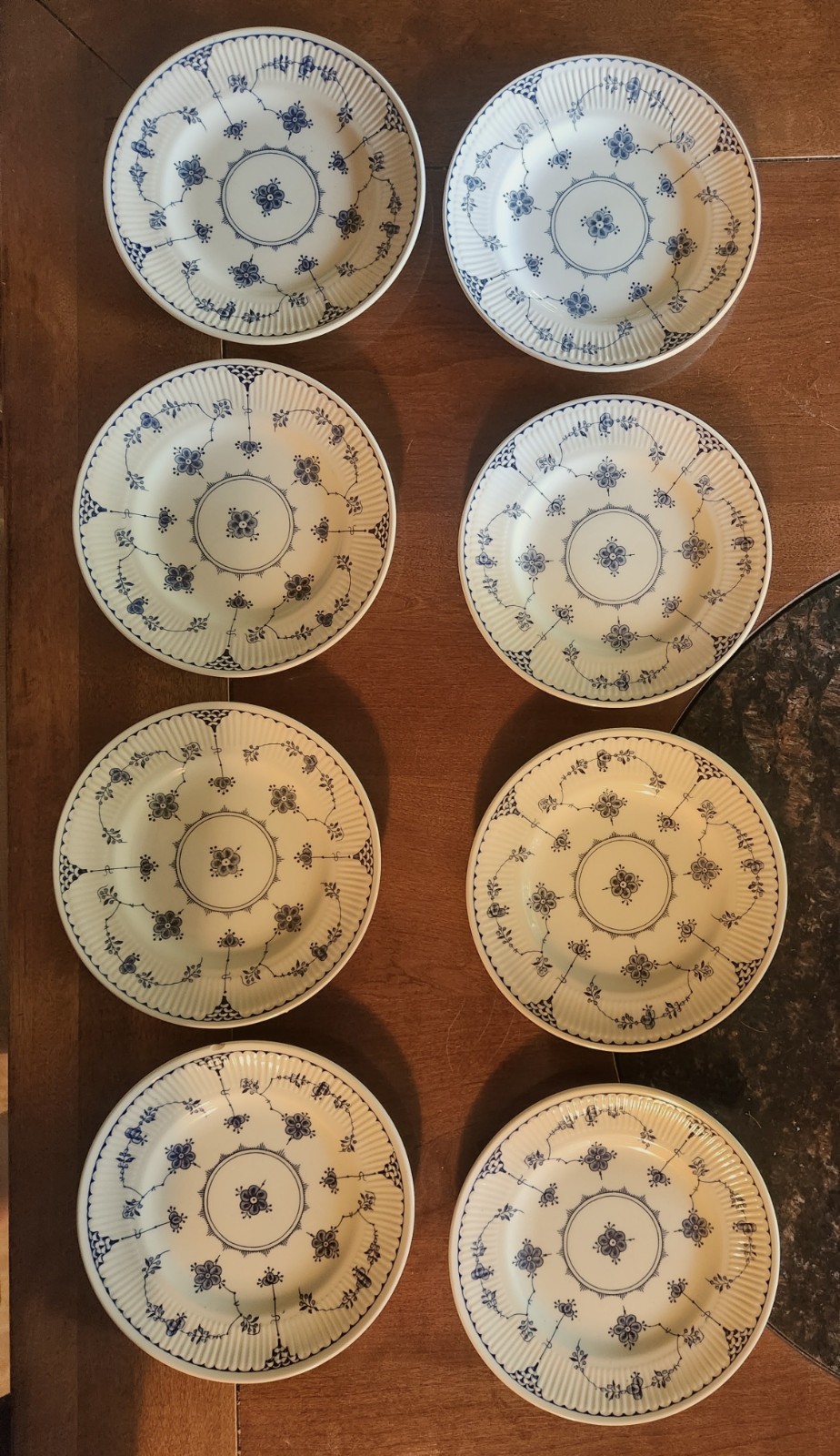 Porcelain Plates- Furnivals Limited “Denmark Blue” Pattern.