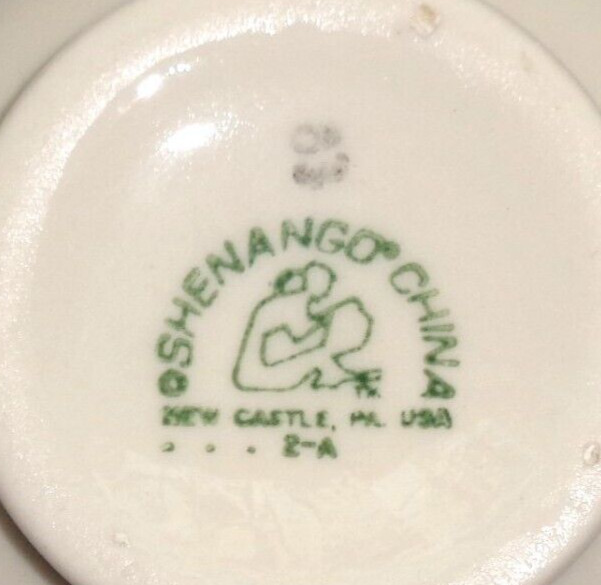 Shenango China Restaurant Ware Creamer Ribbed Maroon Band & Gold Trim