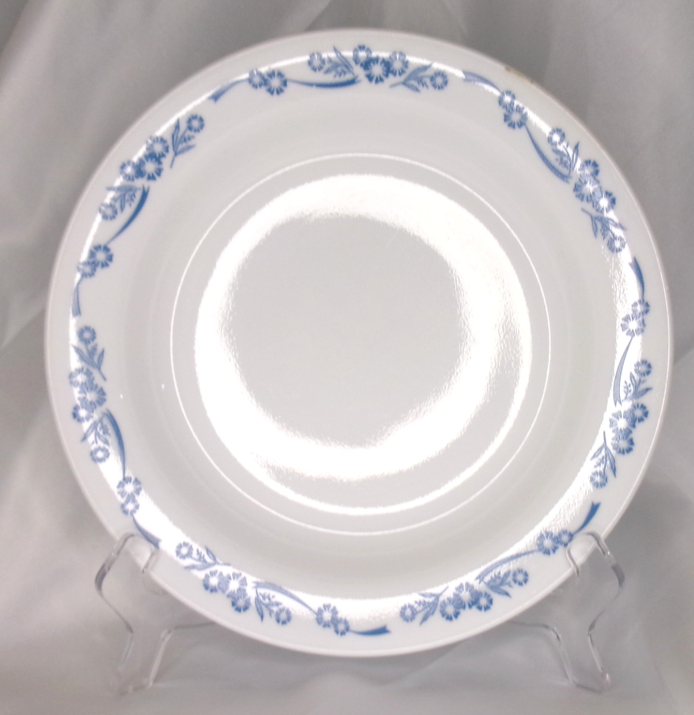 Corelle Blue Cornflower 60th Anniversary Flat Rim Shallow Pasta Bowl 15 oz.