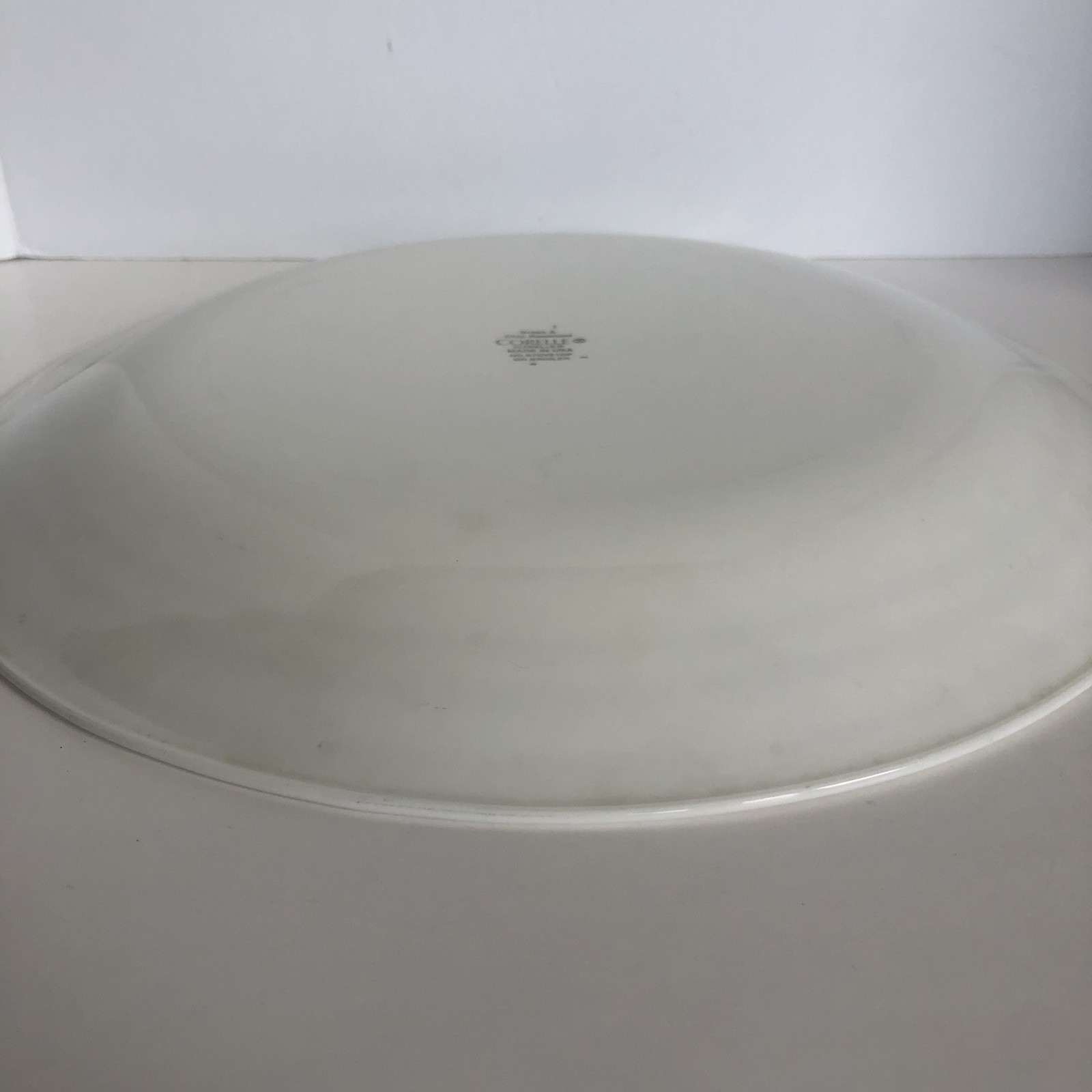 Corelle Corning Ruby Red Stripe Dinner Plate 10.25″ USA White Red Bands On Rim