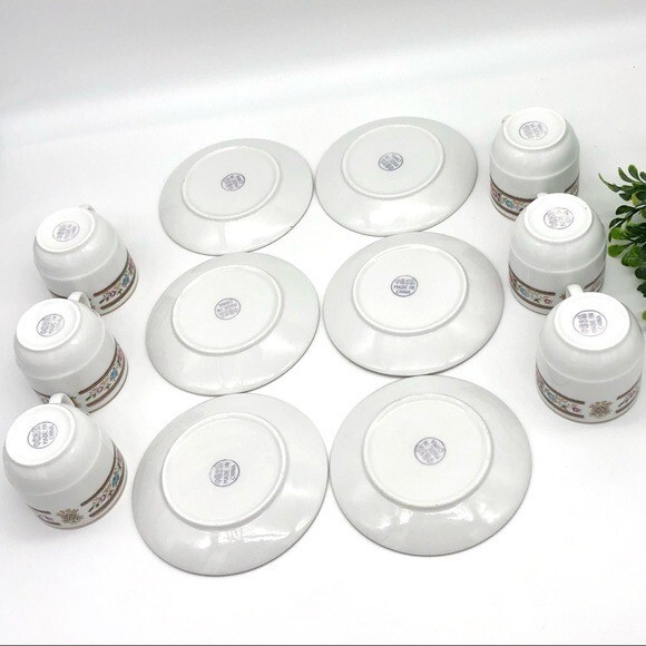 Demitasse Teacups 12 pc Six Sets Fine China Floral Pattern Vintage