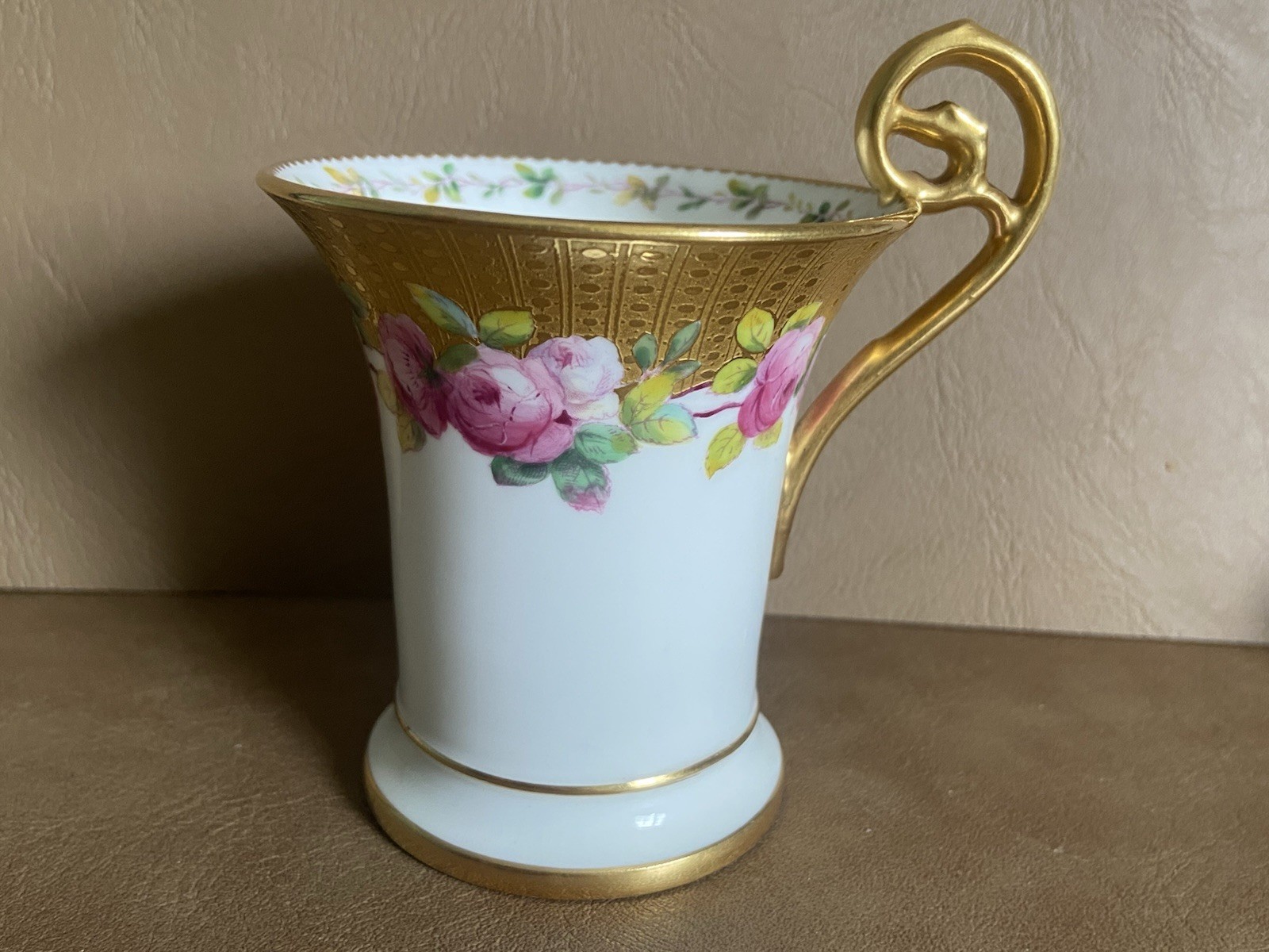 Antique Minton England Tall Chocolate Cup Davis Collamore NY C 1900