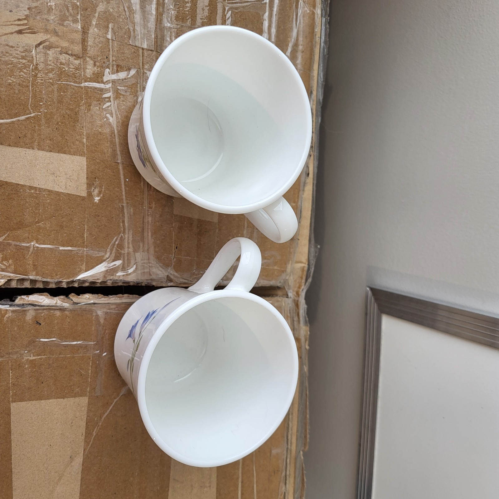 Corelle by Corning Blue Dusk (BLUEBELLS) Coffee Cups (2) VTG/DISCONTINUED