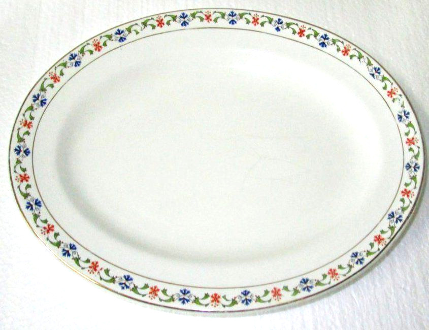 4 Johnson Brothers England Oval Platters Porcelain Decorative Border 11″ 1920s