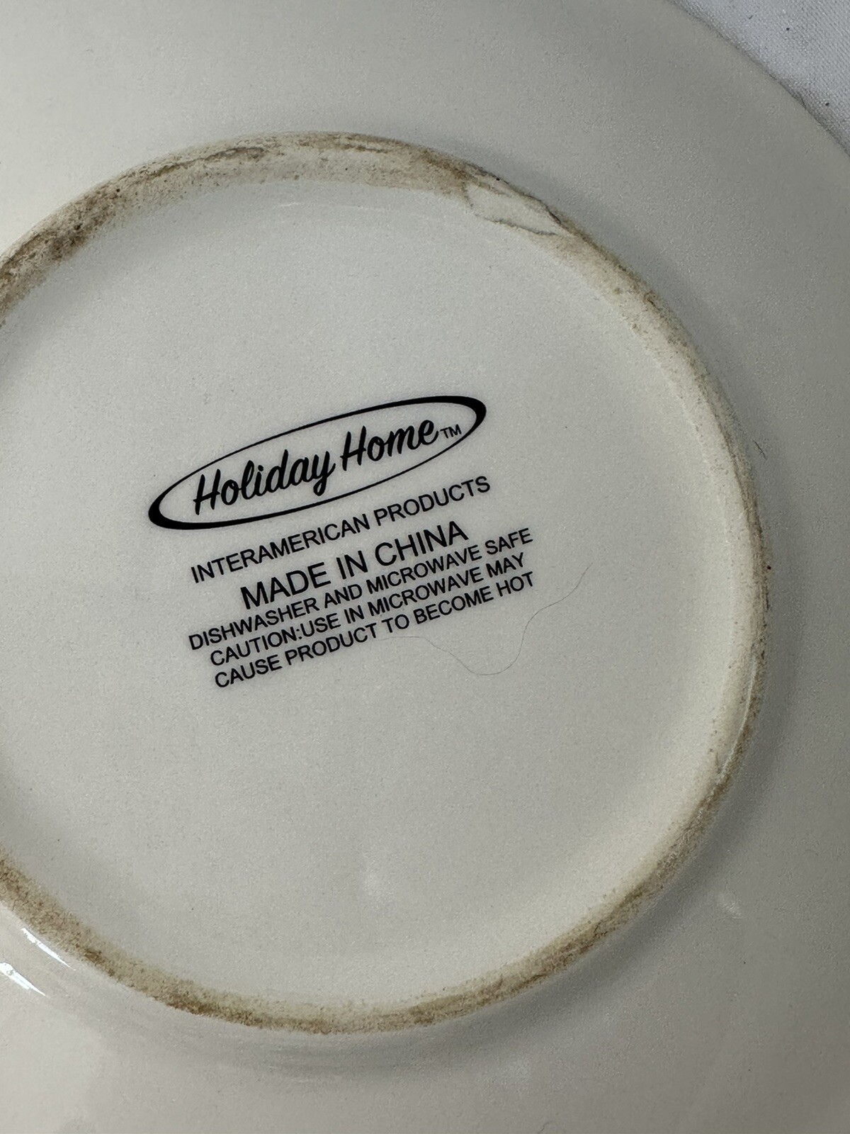 Holiday Home Santa Christmas Salad / Dessert Plate 6.5 Inches Set of 3