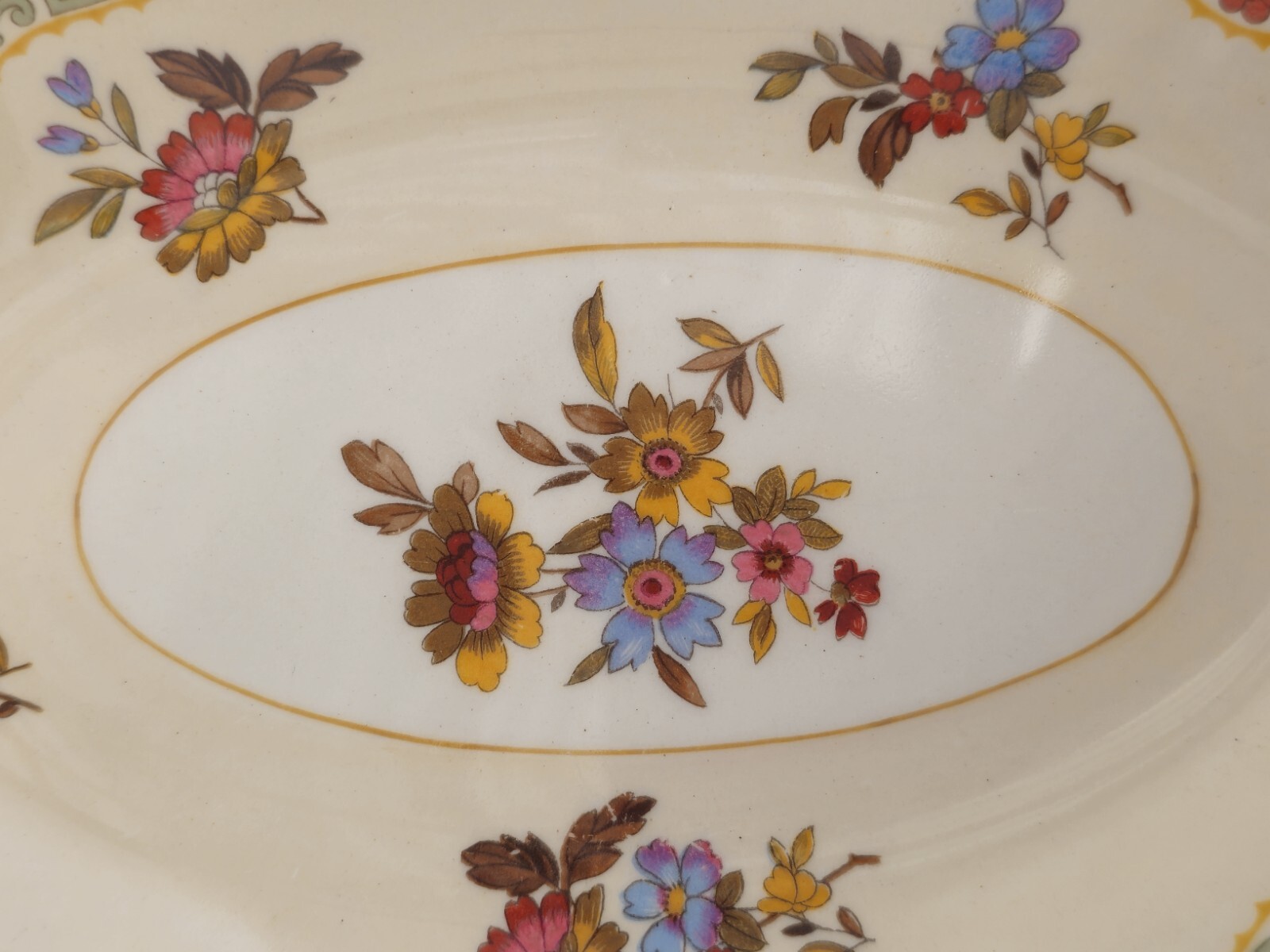 Gravy Boat & Plate Old Staffordshire Pareek Rouen By Johnson Bros 1920s Antique