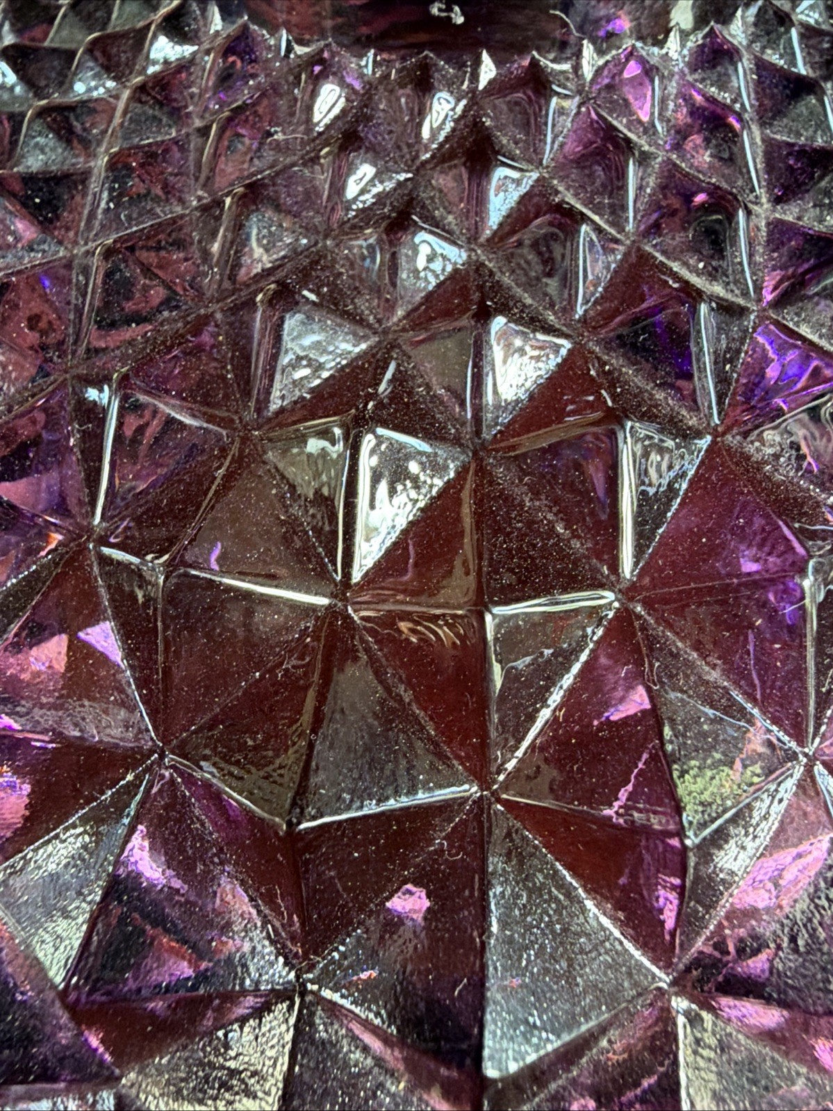 Vintage Westmoreland Glass Amethyst/Purple Sawtooth Covered Candy Dish Signed
