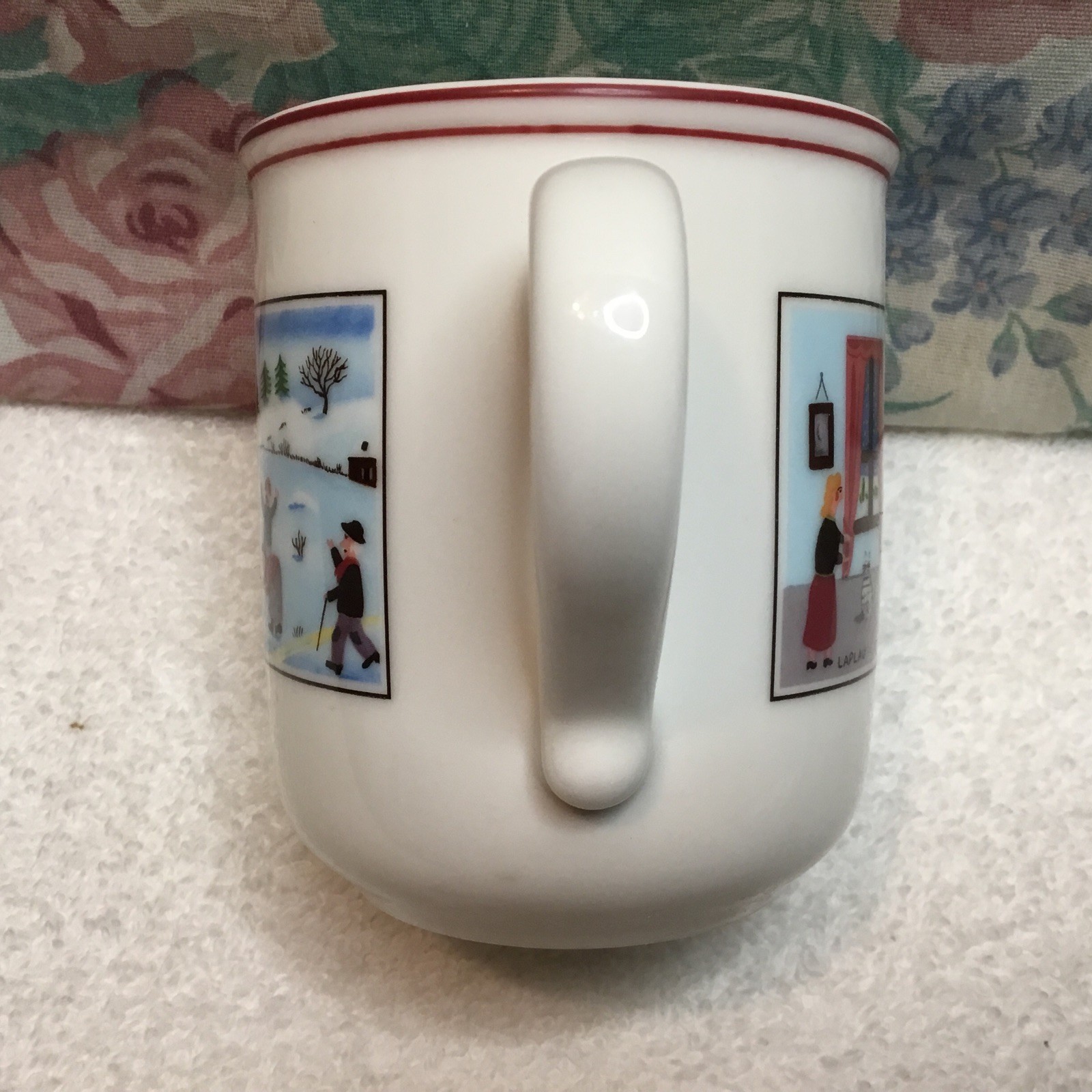 Villeroy & Boch Luxembourg NAIF Christmas Mug Lapau Artist Winter Family NEW