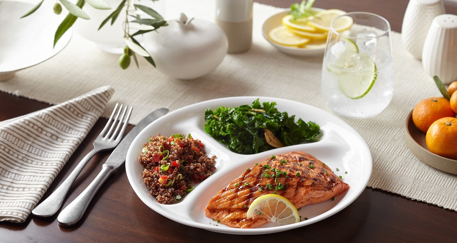 10.25″ Divided Dinner Plate Winter Frost W/ 3 Compartments – For Portion Control