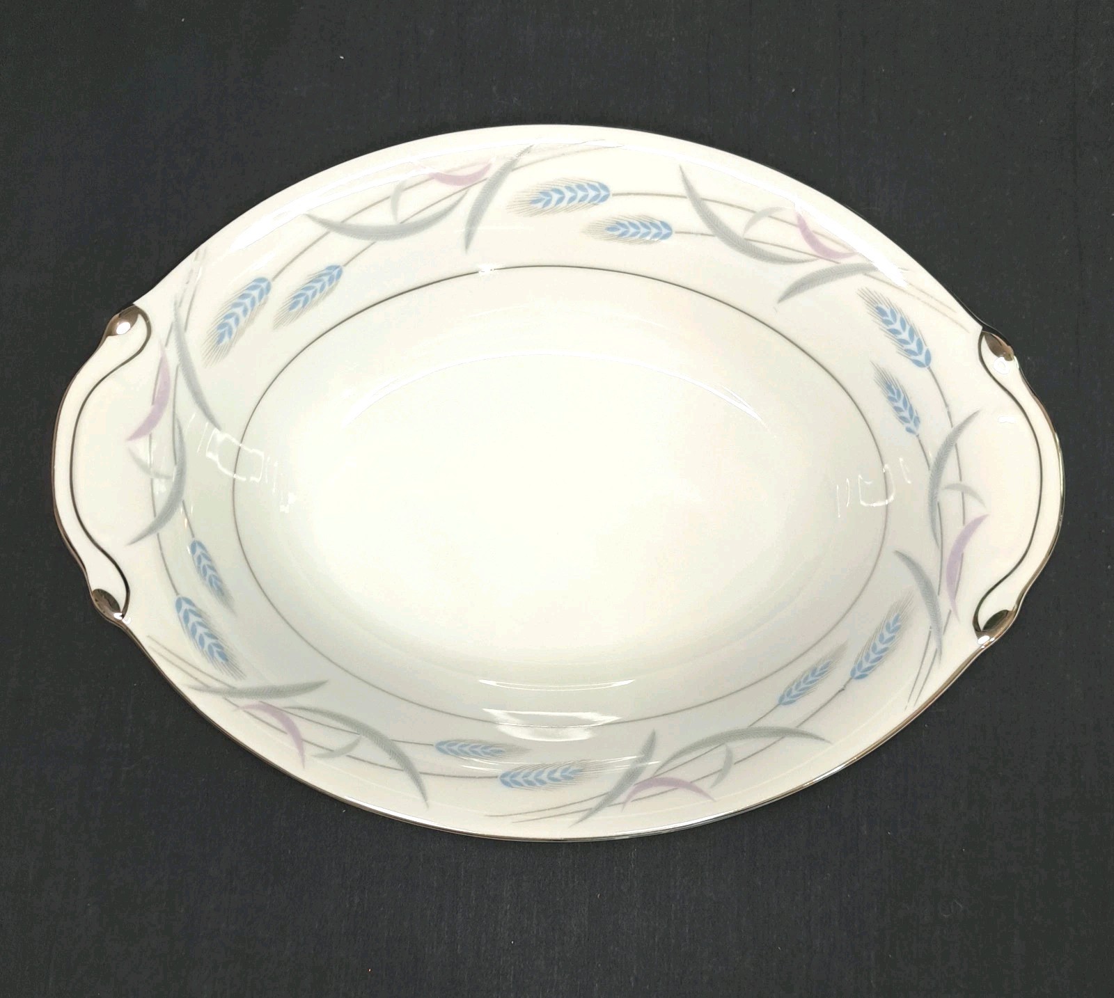 Valmont China Royal Wheat Oval Serving Bowl 11″ Vintage