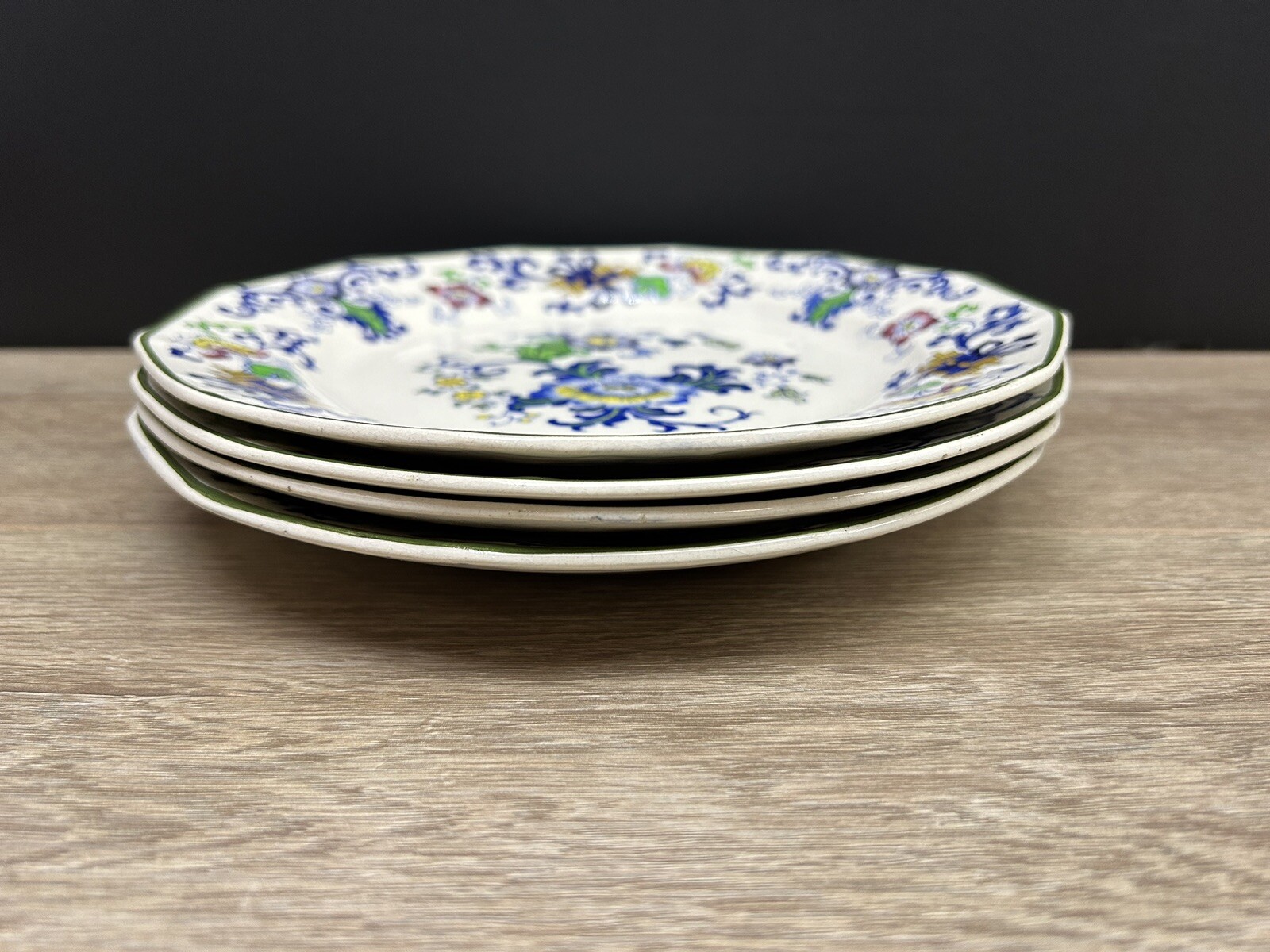 Vintage Doulton of Burslem Nankin Handpainted Dinner Plate Set Of 4 England