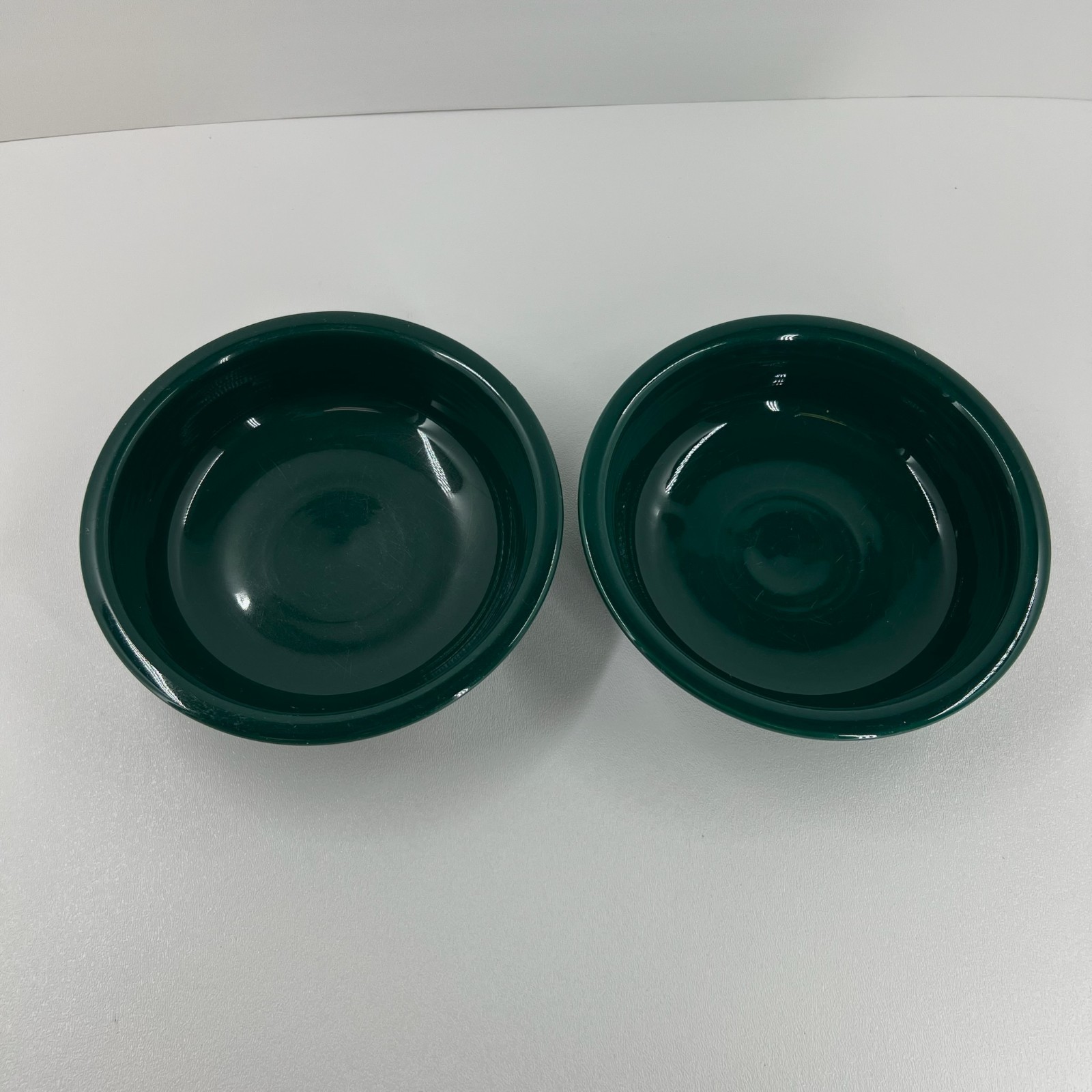 Fiesta Evergreen Small Fruit Bowl Set of 2 HLC Retired Glossy Dark Forest Green