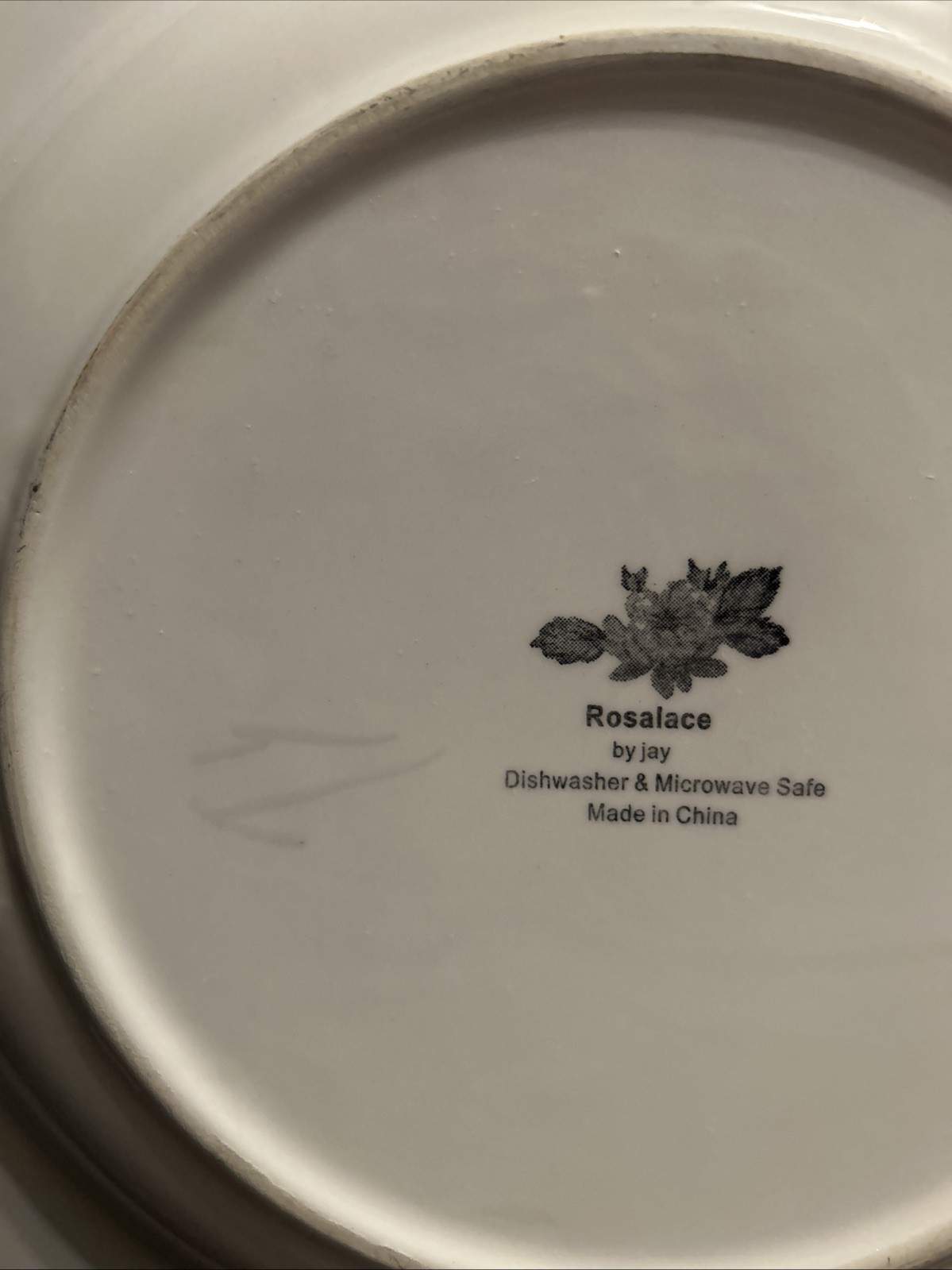 Set Of 5 Rosalace By Jay 11″ Dinner Plates Scalloped Pink Blue Flower Motif #1