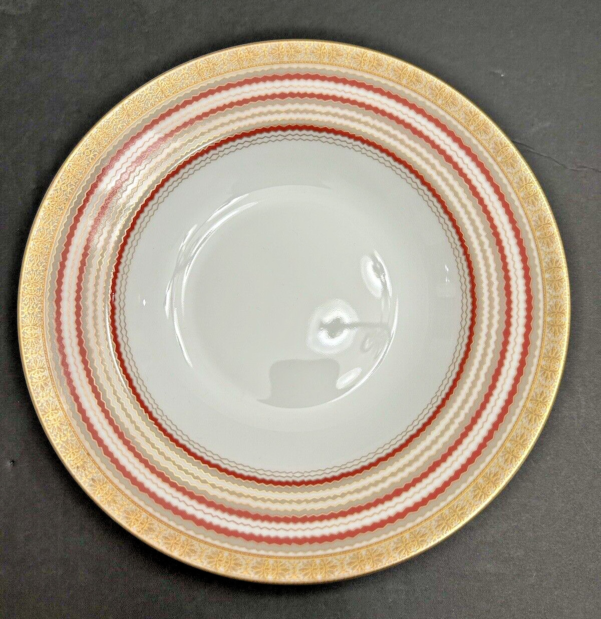 Jammet Seignolles Sangallo Limoges 9” Soup Bowl Handpainted Red & Gold SET OF 6