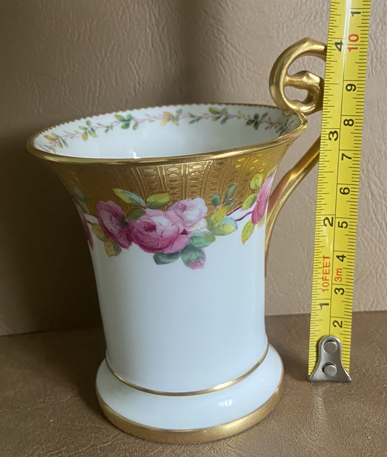 Antique Minton England Tall Chocolate Cup Davis Collamore NY C 1900
