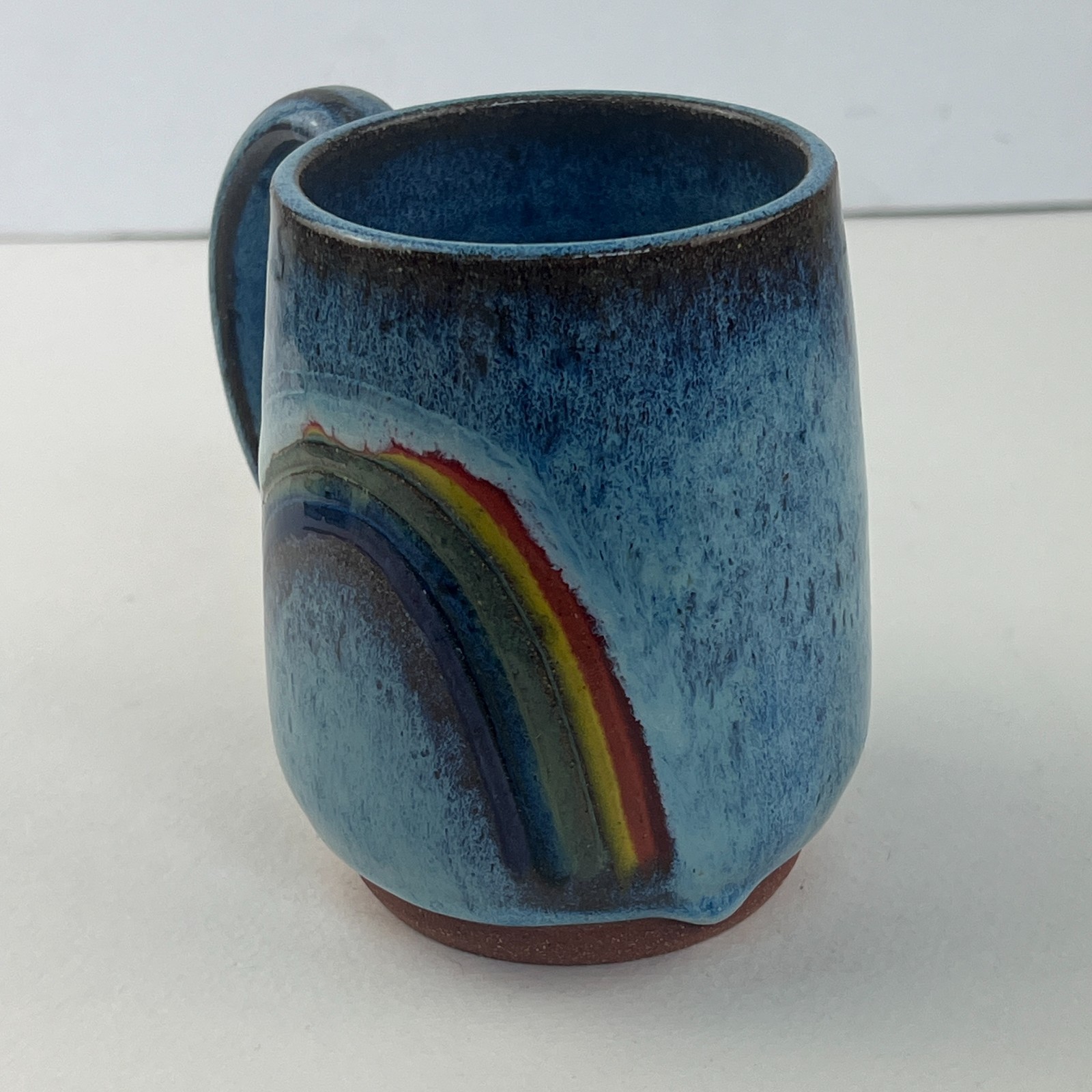 Chloe Treu Studio Pottery Mug Rainbow Cup Artisan Handmade Rainy Day Art Ceramic