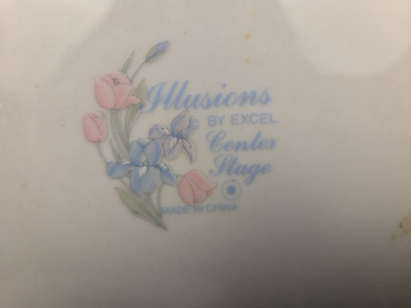 Center Stage By Excel Illusions Floral Border Center Dinner Plate 10.5″ Set of 4